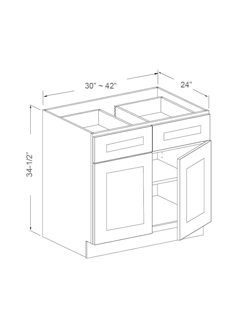 2 drawer2 and 2 doors