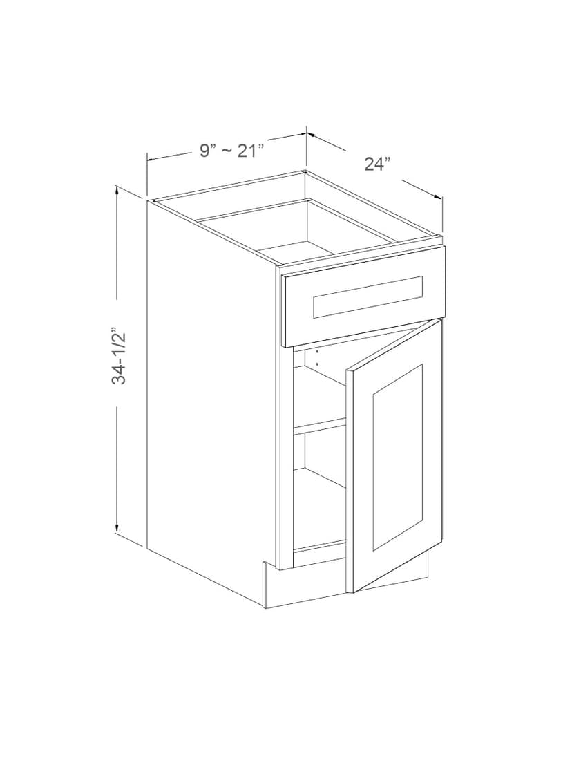 1 drawer and 1 door